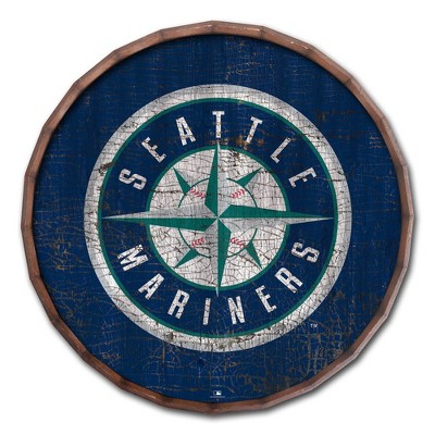 Mlb Seattle Mariners Baseball Logo Glass Framed Panel : Target