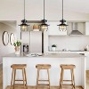 KTMBDW Farmhouse Pendant Light, Metal Hanging Light Fixture, 60 Inch Adjustable for Flat and Slop Ceiling, Kitchen Island, Bedroom, Dining Hall, Black - 4 of 4