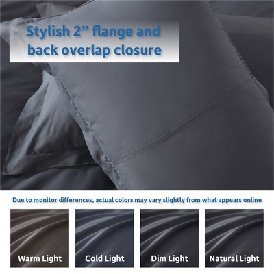 Grey Double Brushed Microfiber Queen Duvet Cover Set