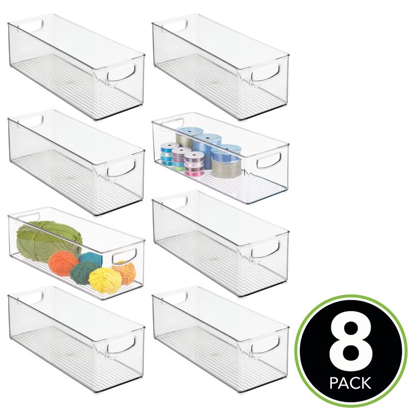 mDesign Plastic Arts and Crafts Organizer Storage Bin Container - 8 Pack - Clear, 2 of 9