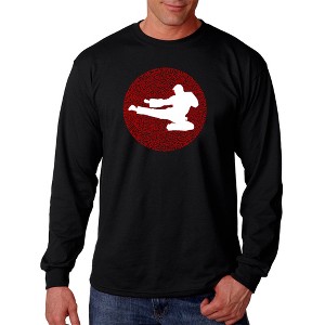 LA Pop Art Men's Word Art Long Sleeve T-shirt -Types of Martial Arts - 1 of 4