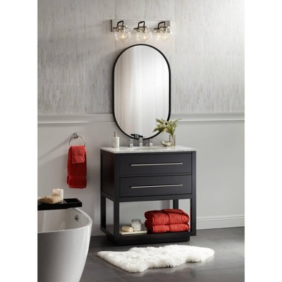Fairling Polished Nickel 3-Light Wall Sconce with Clear Glass Globes