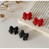 Artist Bow Tie Ribbon Stud Earrings for Women Red Black Daily Bow Earring Jewelry - 4 of 4