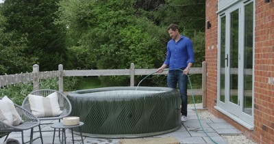 Emerald Green Round Inflatable Hot Tub with LED Lights