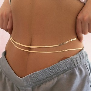 Turandoss 18K Gold Waist Chain for Women - Layered Snake Body Chain Adjustable, Sexy Belly Chains Waterproof, Birthday Christmas Gifts for Women - 1 of 4
