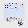 Americana Sunglasses and Star Stud and Hoop Earring Set 3pc - White/Blue/Red - 2 of 3