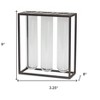 HomeRoots 9" Clear And Brown Cylinder Metal Table Vase - 3 of 4