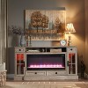 OKD 70" Fireplace TV Stand for 80 Inch TV, Farmhouse TV Stand w/Door & Drawers, Dark Rustic Oak - 2 of 4