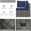 LayinSun 8 Piece Patio Furniture Set with 44" Propane Gas Fire Pit Table, Outdoor Sectional Conversation Set Wicker Rattan Sofa Set - 4 of 4