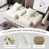 Whisen Modern Oversized Modular Sectional Sofa with 2 Ottoman, 2 Seat Sparkling Chenille Fabric and 4 Pillows, 4-Piece DIY Combination - 4 of 4