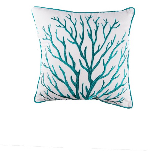 Coral and best sale teal pillows