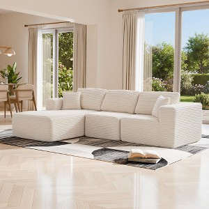 104x67x23.6in Luxury  Beige Lamb Velvet Sofa, Convertible Double Sofa Bed for Living Room and Balcony - 1 of 4