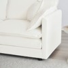GlasFlength Mid-Century Modern Couch 3-Seater Sofa with 2 Armrest Pillows and 3 Toss Pillows, Couch for Living Room, White Chenille, 111.5*35*33 - 3 of 4