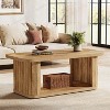 Lantine 47.24-Inch Coffee Table, Farmhouse Wood Center Tables for Living Room, 2-Tier Cocktail Table - 2 of 4