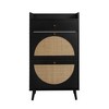 RISOKEYS Natural Rattan Shoe Cabinet with 2 Flip Drawers,Free Standing Shoe Rack Storage Cabinet for Heels,Slippers for Entrance Hallway - 4 of 4