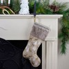 Northlight 20" Brown Reindeer Christmas Stocking with Faux Fur Cuff - 2 of 4