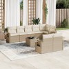 vidaXL 9 Piece Patio Sofa Set with Cushions - Beige and Cream Without Table - 2 of 4