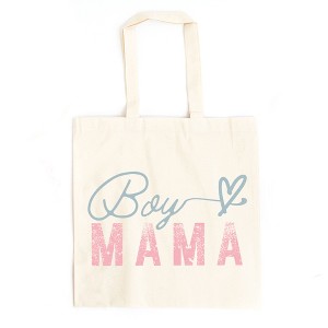 City Creek Prints Boy Mama Heart Colorful Canvas Tote Bag - 15x16 - Natural - 1 of 2