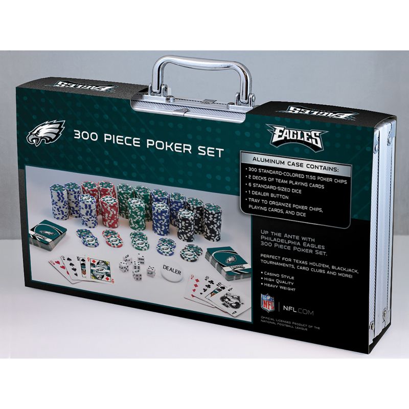 MasterPieces 300 Piece Poker Chip Set - NFL Philadelphia Eagles, 5 of 9