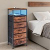 TUYOHW LED Light Strip Nightstand with 3/4/5 Fabric Drawers,Bedside Table with Charging Station & Open Shelf Storage,End Table for Bedroom,Entryway - 2 of 4