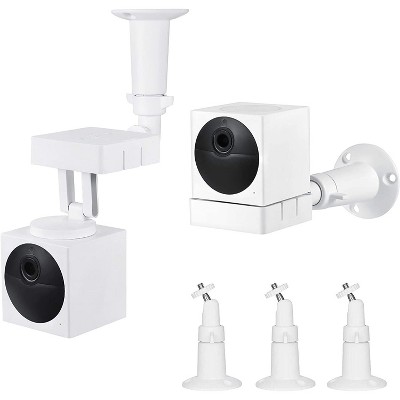 Wasserstein Adjustable Indoor/Outdoor Security Metal Wall Mount for Wyze Cam Outdoor ONLY (3 Pack, White)