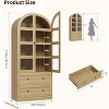 72" Arched Kitchen Storage Cabinet with 2 Doors & Drawers, Display Cabinets with Thickened Shelves - 2 of 4