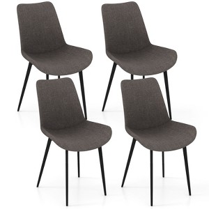 Tangkula Dining Chair Set of 4 w/ Metal Legs Padded Seats & Backs for Dining Room - 1 of 4