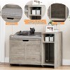 Homhougo Cat Litter Box Enclosure, Large Hidden Litter Box Furniture with Top Opening, Cushion, Storage Shelf, Litter Mat - 3 of 4