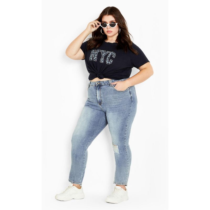 Women's Plus Size Most Wanted Rip Jean - Light Wash | CITY CHIC, 2 of 7