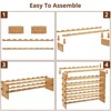 Bamboo Stackable Wine Rack – Free-Standing Bottle Holder Storage Display Shelf for Kitchen, Cellar & Dining Room - 4 of 4