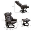 Faux Leather Massage Recliner Chair with Ottoman, 10-Point Vibration, Remote Control, and 360¡ã Swivel Wood Base - 3 of 4
