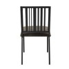 24" Zudora Dining Chair Dark Brown PU, Sandy Black Metal Frame - Acme Furniture: Upholstered, Armless - 4 of 4