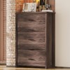 FONTOI Country Style Nightstand with 5 Drawers, Side Table with Storage Cabinet, Dresser for Bedroom, Walnut, 15.7"*47.8"*31.5" - 2 of 4