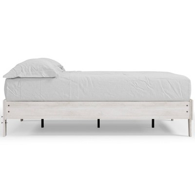Whitewash Chic Full Platform Bed with Storage Drawer