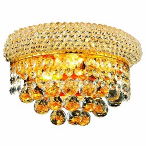 Elegant Lighting Primo 2 light Gold Wall Sconce Clear Royal Cut Crystal - 1 of 2