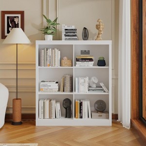 Acekool Bookcase 53" Tall 6-Cube Open Storage Shelf, Anti-Tip Secure, Modern Organizer for Living Room, Bedroom, Home Office - 1 of 4