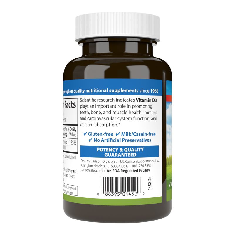 Carlson - Vitamin D3, 1000 IU (25 mcg), Cholecalciferol, Immune Support, 3 of 7