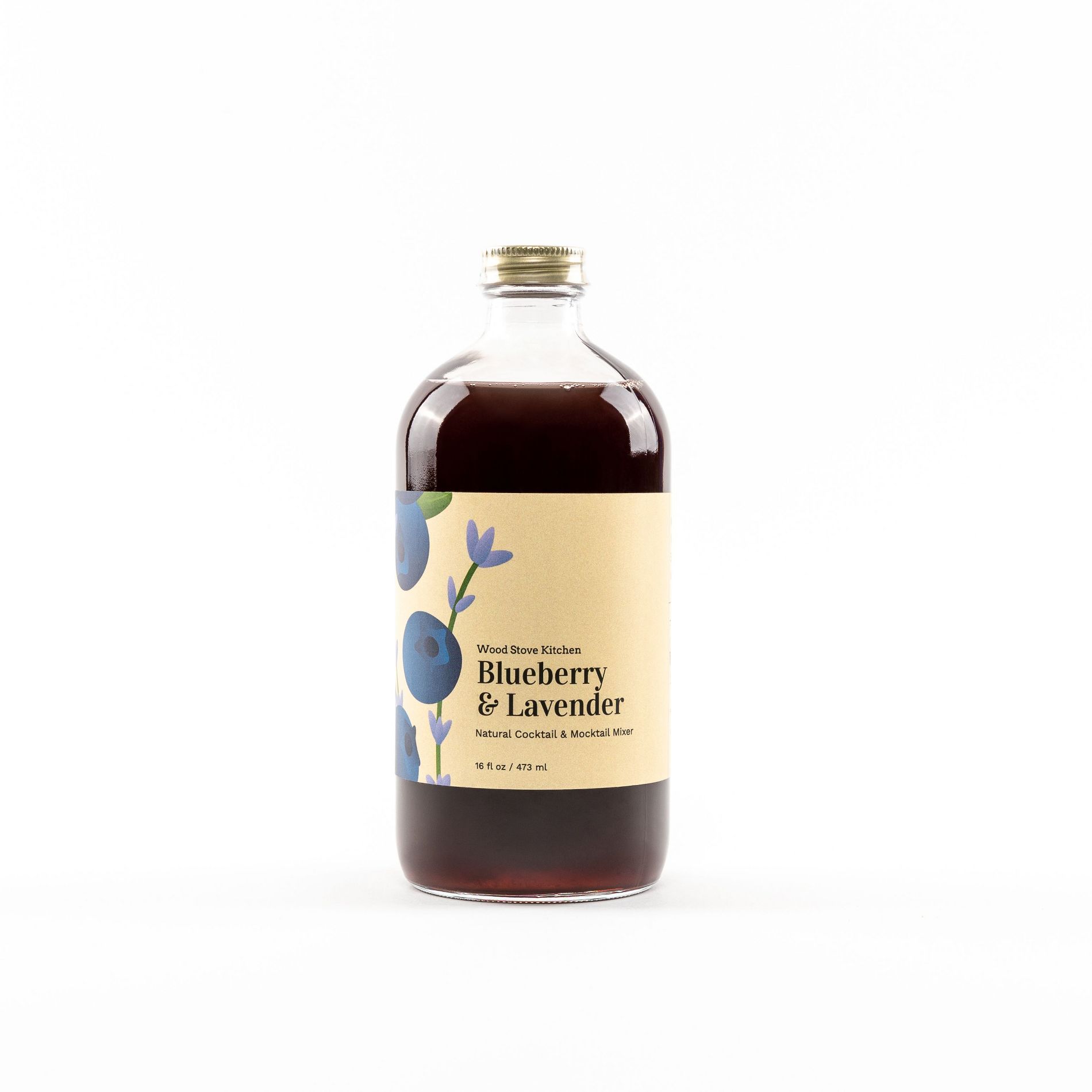 Wood Stove Kitchen Blueberry & Lavender Cocktail and Mocktail Mixer, 16 fl oz