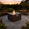 BAOURE 32-inch Square Dark Brown Wicker Propane Fire Pit Table, 50,000 BTU Outdoor Gas Fire Table with Glass Rocks & Tank Cover - 4 of 4