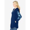Woman Within Plus Size Embroidered Hoodie Sweatshirt - 4 of 4