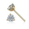 Guili 2.40ctw 14k Gold Plated 3-Prong Martini Solitaire Stud Earrings with Lab-Created Moissanite – Timeless and Sparkling Design - 2 of 3
