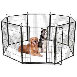 Dog Playpen,48 Inch(H) 18 Ft(L) 8 Panels Dog Fence Indoor/Outdoor ,Heavy Duty Metal Pet Puppy Exercise Pen,  Wide Door Low Threshold - 1 of 4