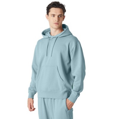 Future Planet Mens Globe Premium Pullover French Terry Soft Cotton Hoodie Sweatshirt Loose Fit Ice Blue