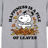 Women's - Peanuts - Snoopy Happiness Is A Pile Of Leaves Oversized Graphic T-Shirt - 2 of 4