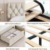 Homhougo Full Size Bed Frame, Upholstered Platform Bed Frame with Storage Drawers, Mattress Foundation with Solid Wooden Slats Support, Beige - 4 of 4