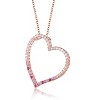 Guili Sterling Silver Open Heart Necklace with CZ in White, Green, Gold, or Rose Gold—A Beautiful Symbol of Love with Vibrant Elegance. - 2 of 3
