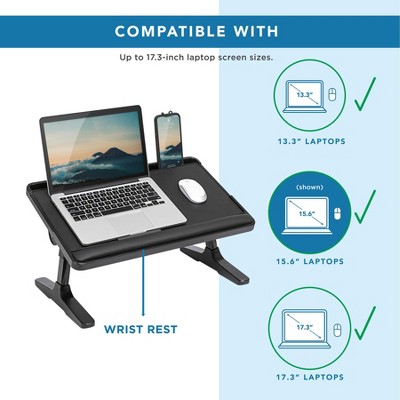 LAPGEAR Easy Tilt Adjustable Laptop Bed Desk Black