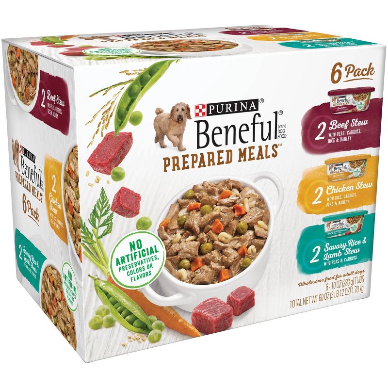 Beneful Prepared Meals Lamb, Chicken and Beef Stew Wet Dog Food Variety Pack, 4 of 6