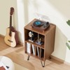VEVOR Record Player Stand, 3 Tiers Turntable Stand with Record Storage, Holds up to 150 Albums, Vinyl Record Storage Cabinet with Metal Legs, Brown - 2 of 4