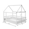 CAVINAS Twin/Full Size House-Shaped Floor Bed for Kids,Wooden Canopy Toddler Bed Frames,Floor Bed for Kids,Girls&Boys,No Box Spring Needed - 3 of 4
